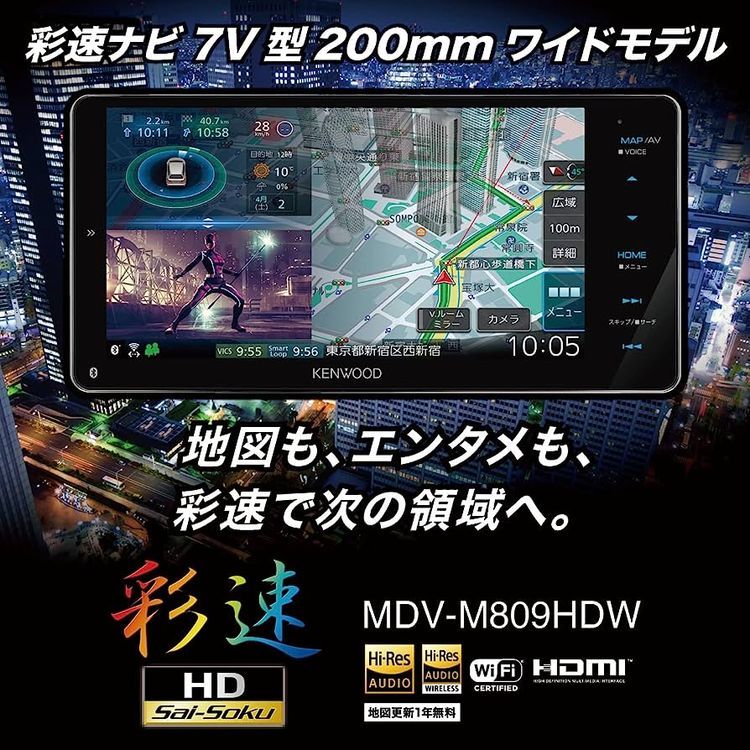 No. 5 - KENWOOD彩速ナビMDV-M809HDW - 3