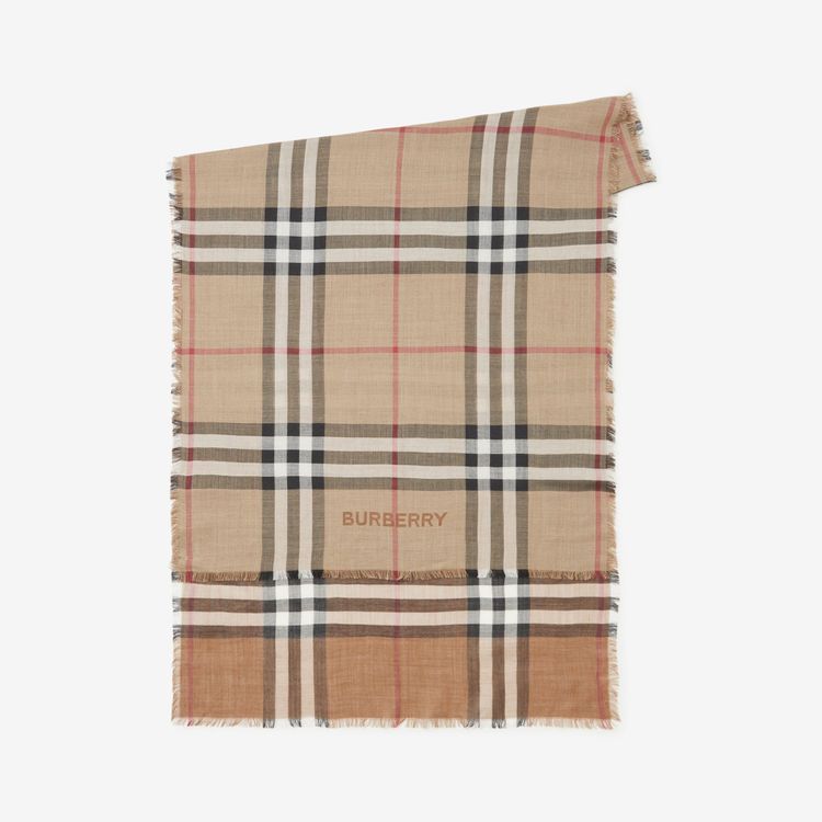 No. 7 - BURBERRYライトウェイト チェック ウールシルク スカーフ80609561 - 2