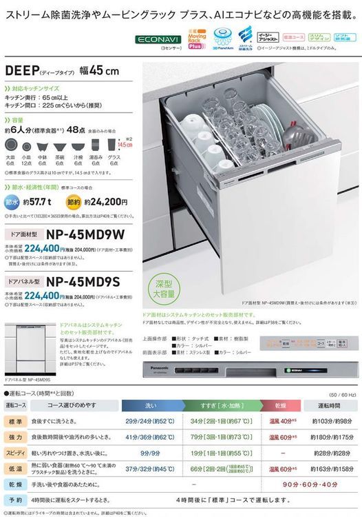 No. 2 - ドアパネル型 ビルトイン食器洗い乾燥機 M9シリーズNP-45MD9S - 2