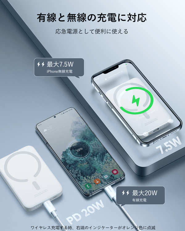 No. 7 - マグネット式モバイルバッテリー 6000mAhPPXCW06 - 4